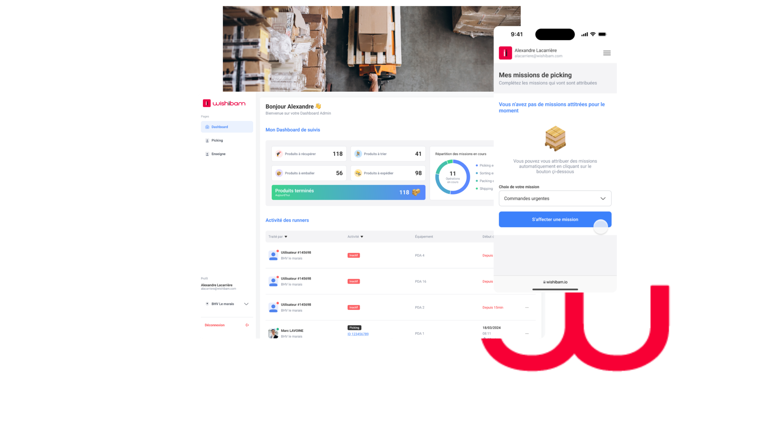 Interface approvisionnement Wishibam